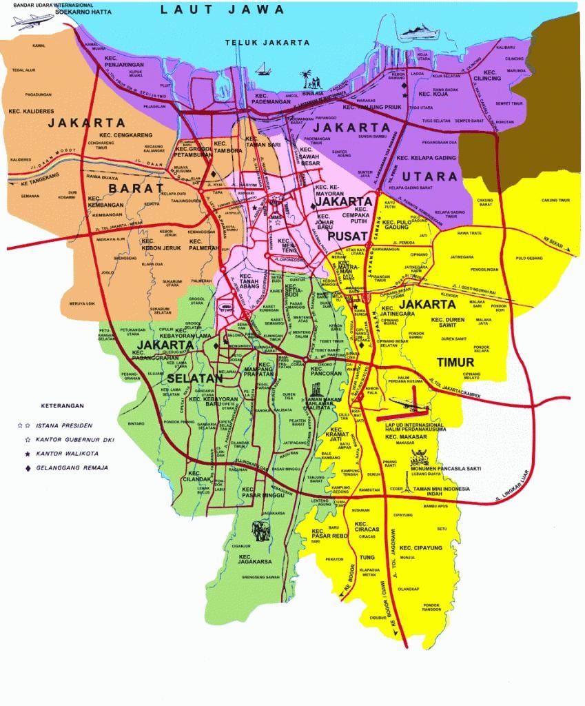 ನಕ್ಷೆ Jakarta ಆಕರ್ಷಣೆಗಳು
