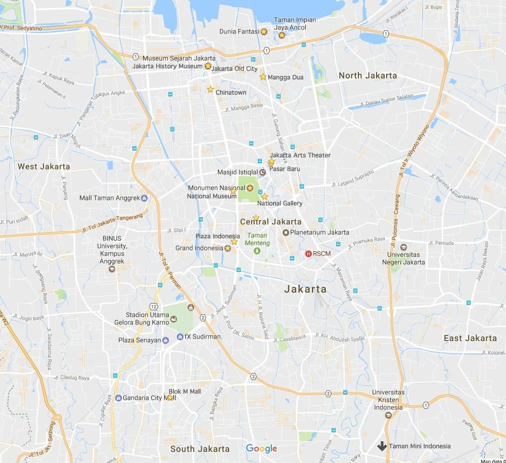 ನಕ್ಷೆ Jakarta ಮಾಲ್