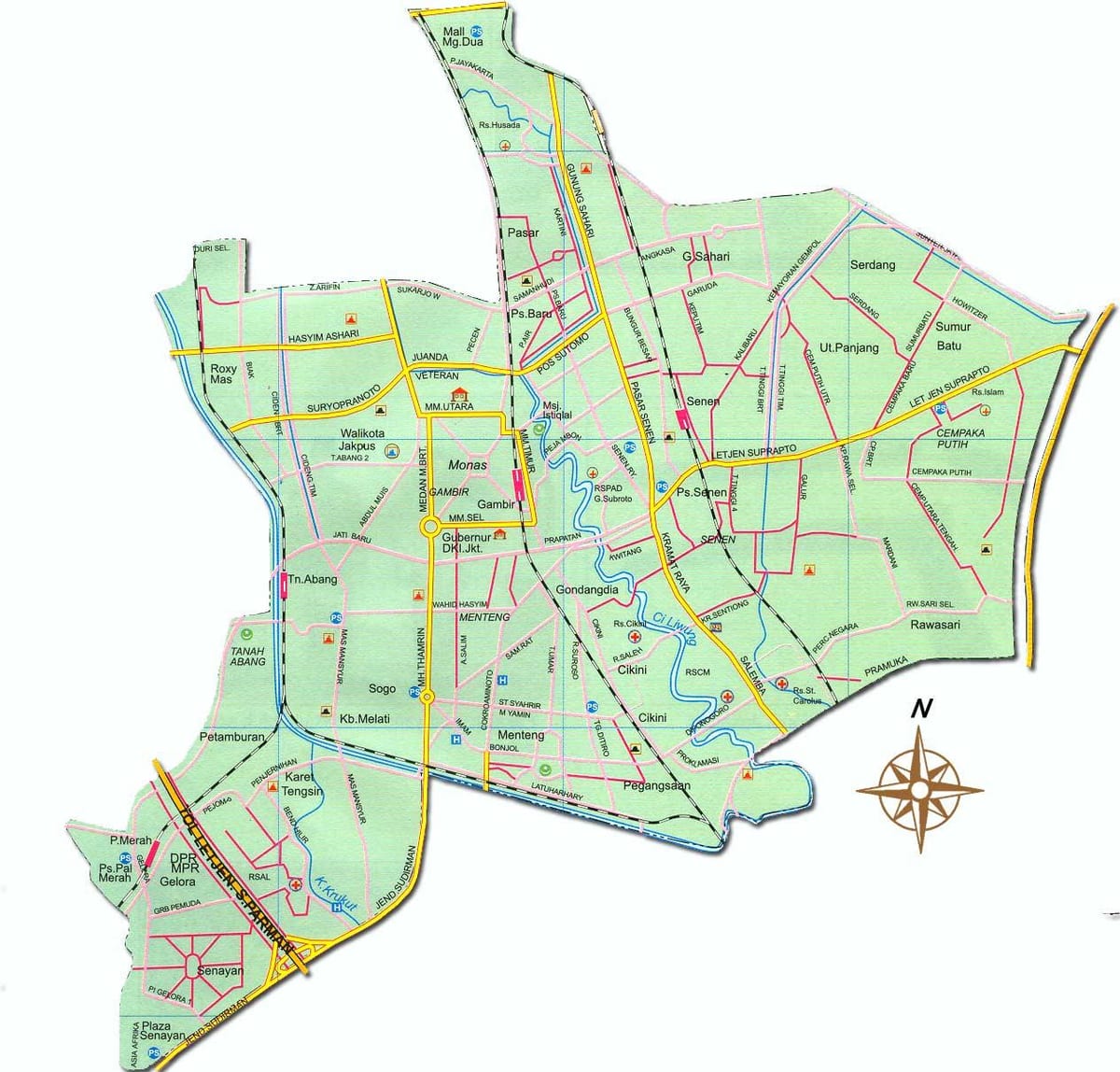 ನಕ್ಷೆ Jakarta pusat