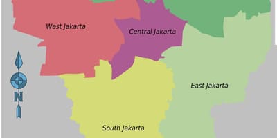 ನಕ್ಷೆ ಜಿಲ್ಲೆಗಳಲ್ಲಿ Jakarta